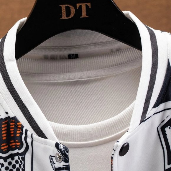 White Mens Bomber Jacket - Picture 6 of 8